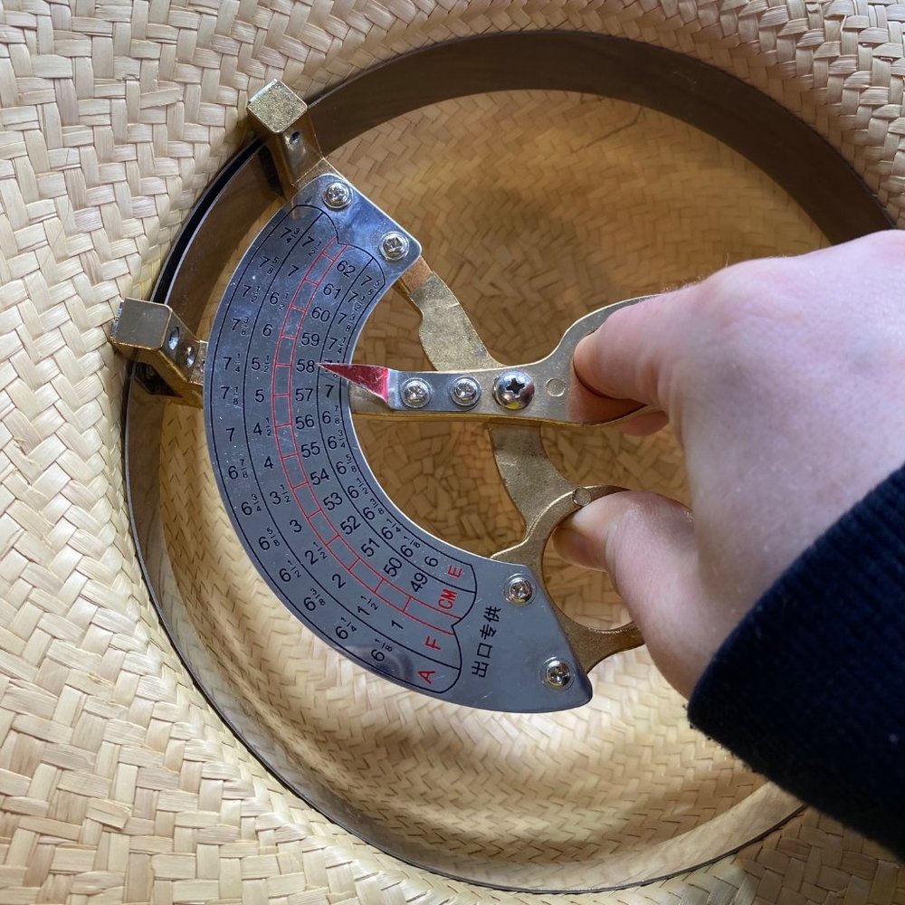 Handmade Straw Panama Hat with Green Stripe Grosgrain Ribbon Detail - Picture 4 of 11